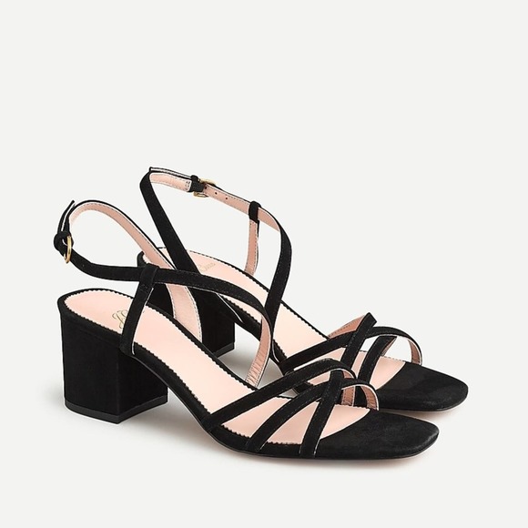 NEW J. Crew Odette Black Suede Sandals sz 9.5